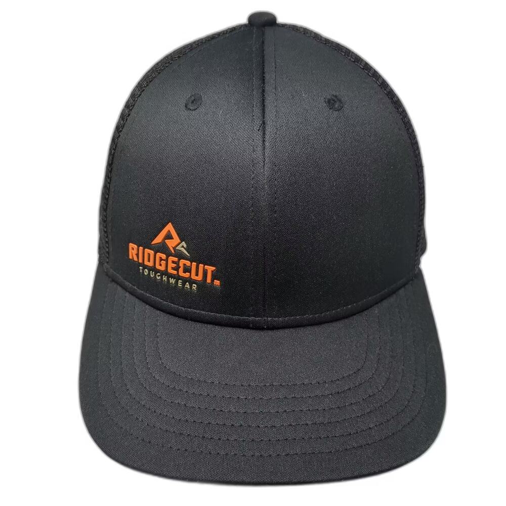Ridgecut Black Trucker Hat Snapback One Size Adjustable Embroidered Logo OSFM